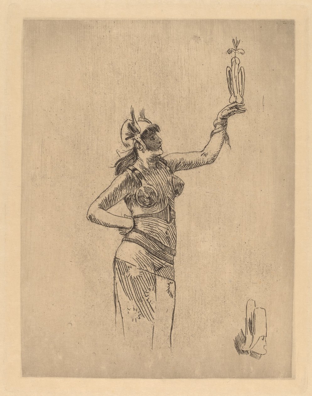 Falconer La fauconniere. by Félicien Rops