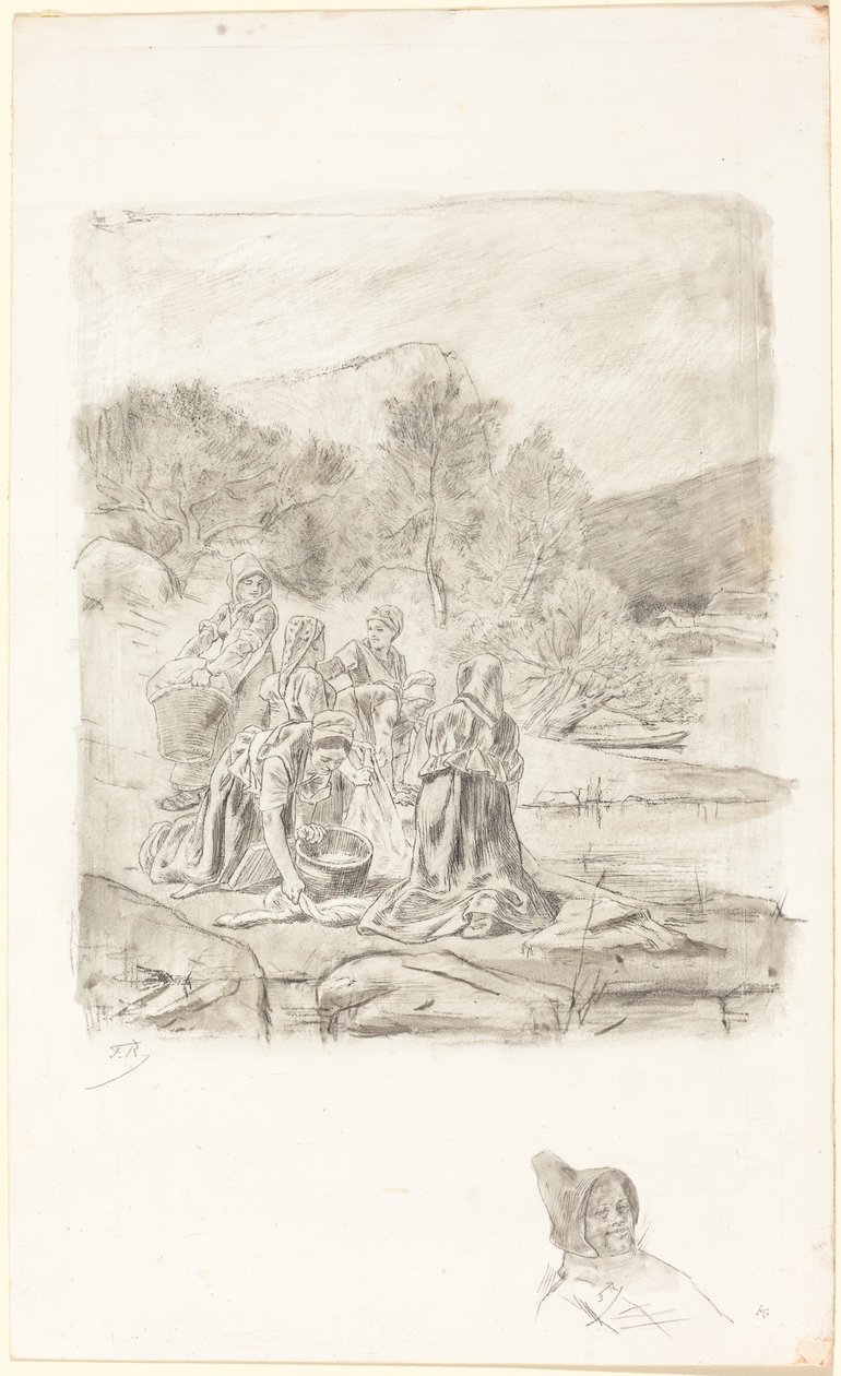 çamaşırcı kadın by Félicien Rops