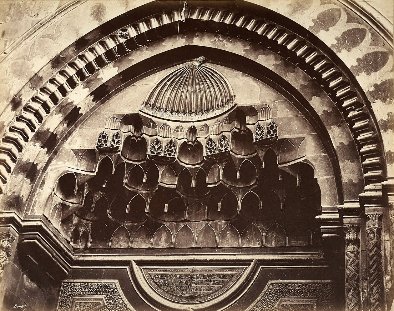 Bir nişin kabartması, Mısır by Félix Bonfils