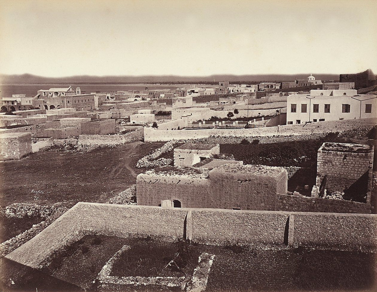Hayfa, İsrail şehrinin görünümü by Félix Bonfils