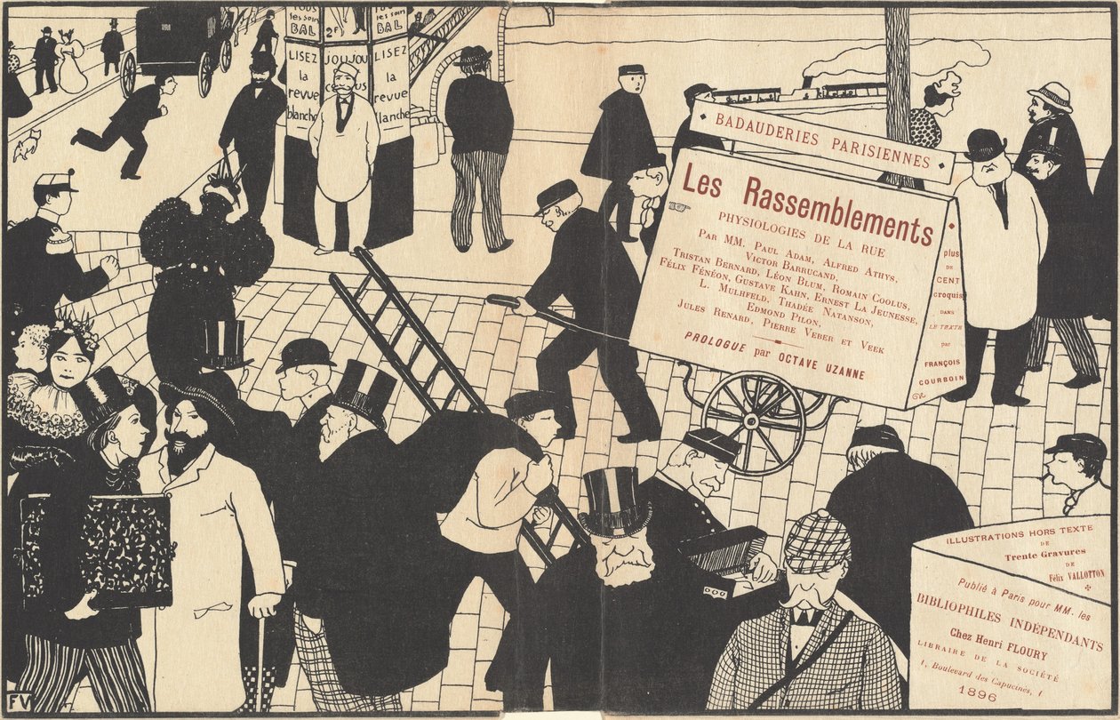 Les Rassemblements, 1896 için kitap ceketi. by Félix Vallotton