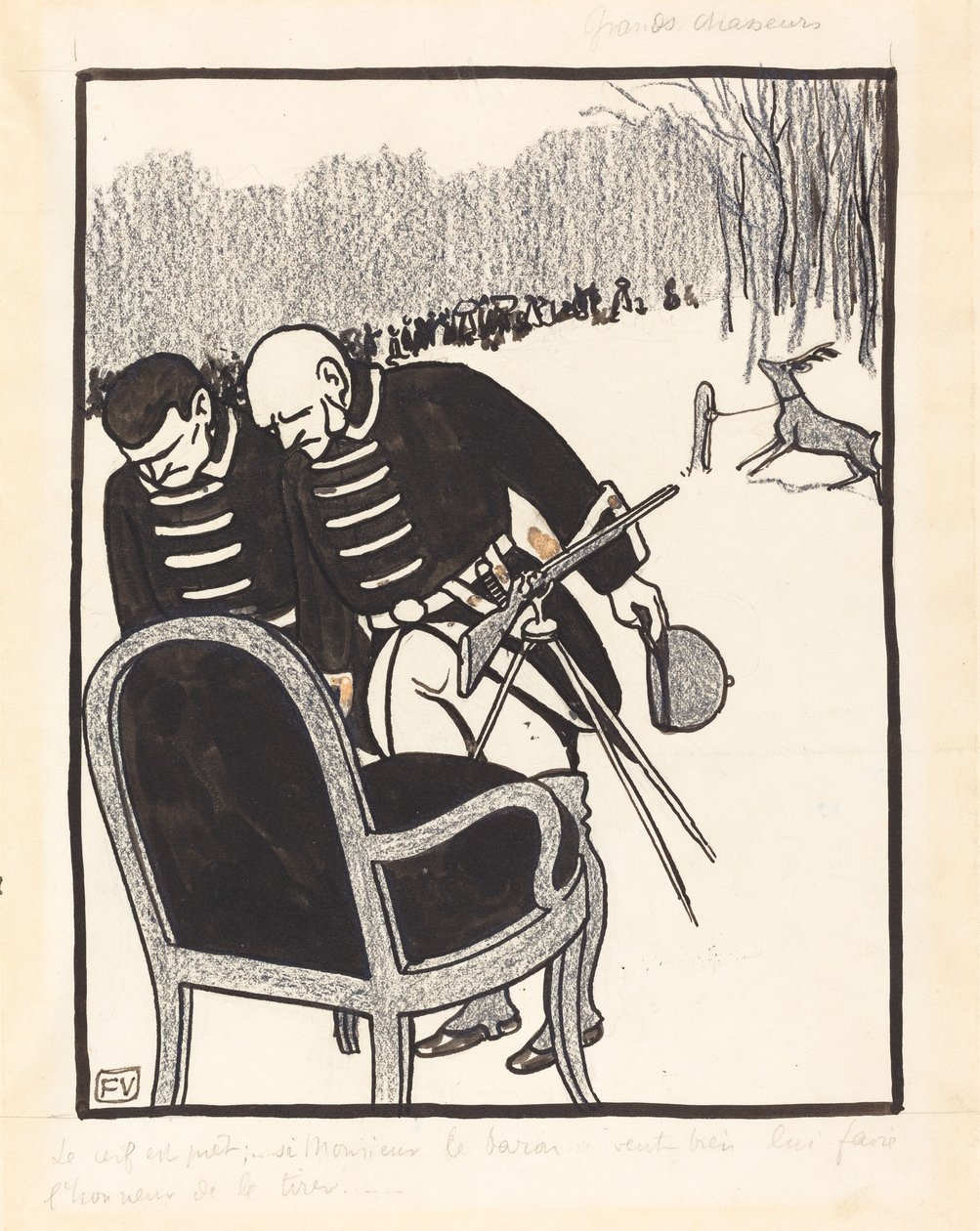 Büyük Avcılar--Geyik hazır by Félix Vallotton