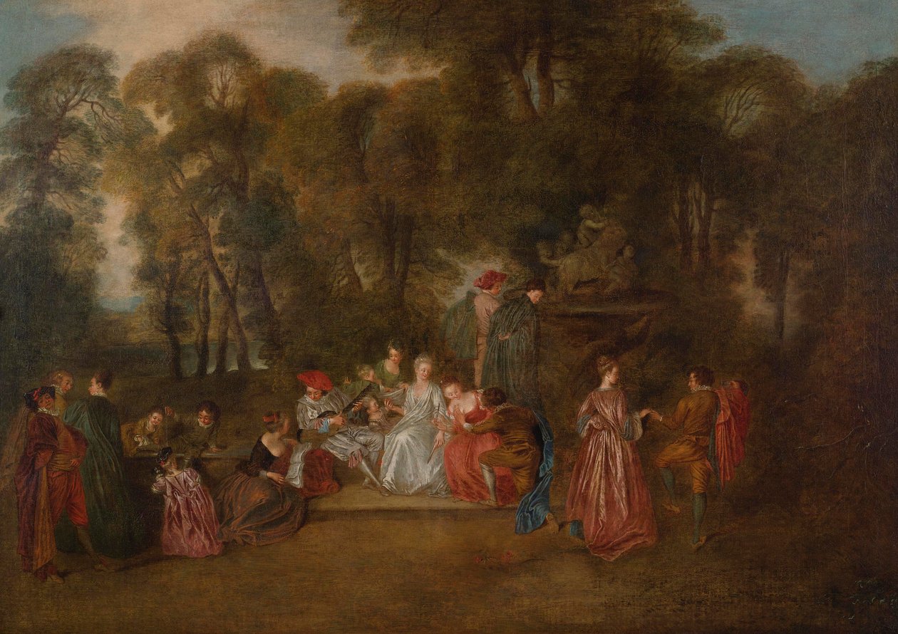 cesur parti by Follower of Antoine Watteau