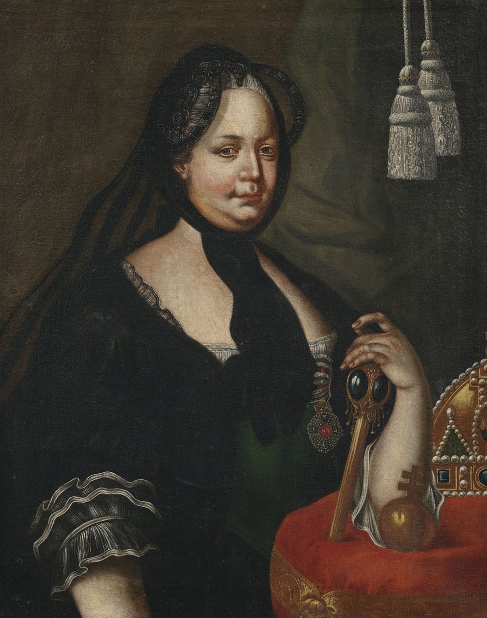 Dul kostümlü İmparatoriçe Maria Theresa by Follower of Joseph Ducreux
