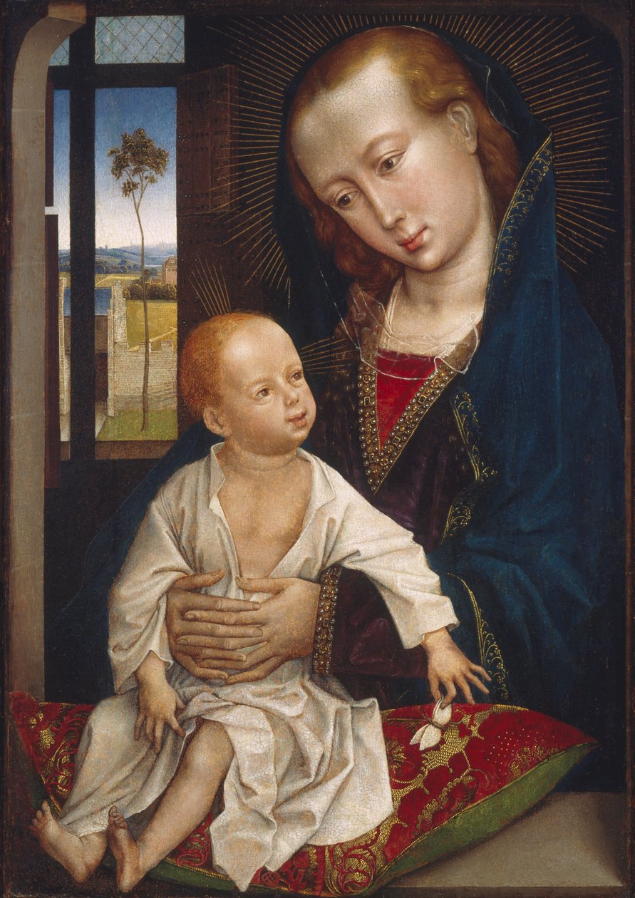 bakire ve çocuk by Follower of Rogier van der Weyden