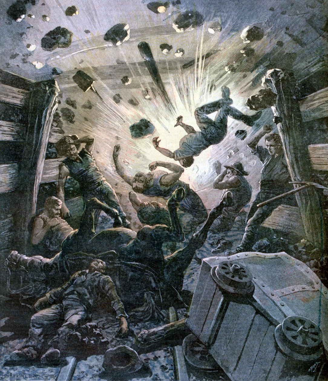 Bir gaz bombası patlaması, Fransa, 1892 by Fortuné Méaulle