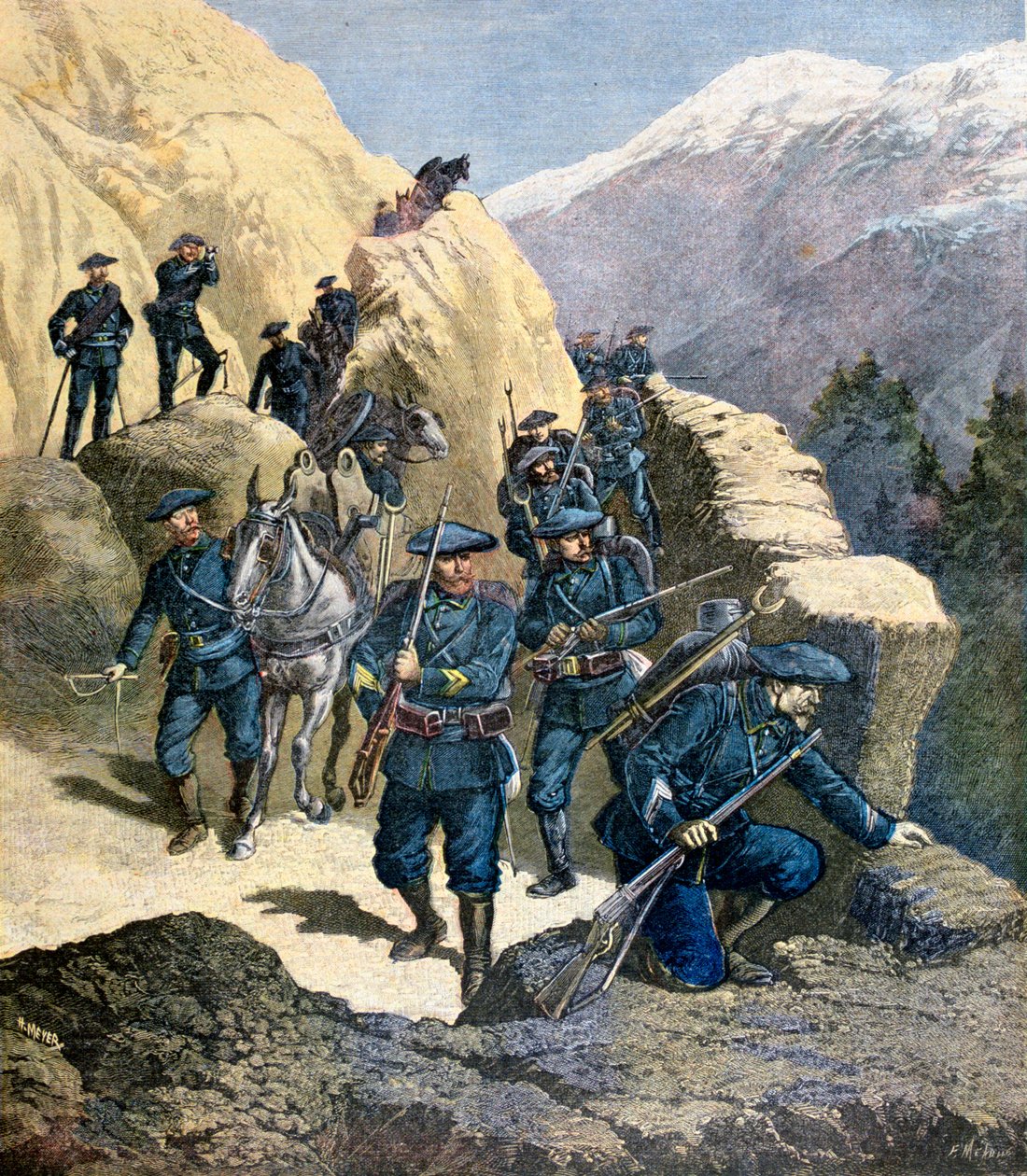 Alp Avcıları, 1891 by Fortuné Méaulle