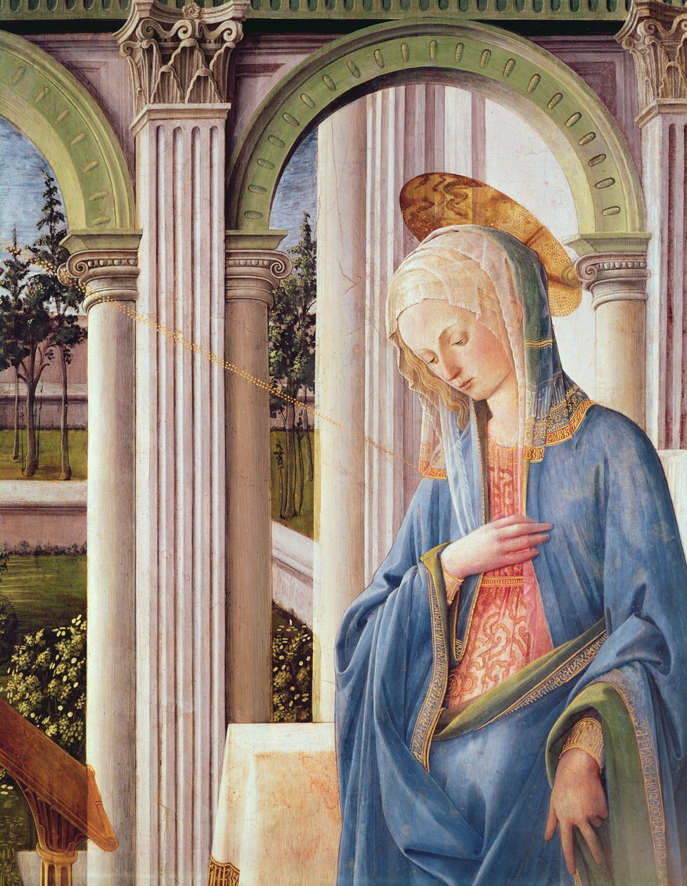 Müjde, Meryem Ana detayı (244961 detayı) by Fra Filippo Lippi