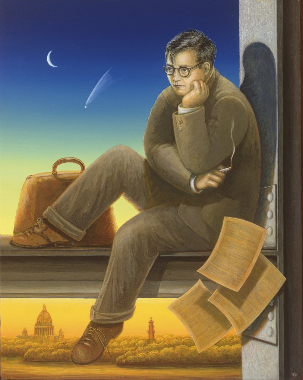 Shostakovich (1906-75) 2003 (panelde yağ ve tempera) by Frances Broomfield