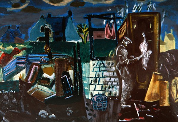 Outhouses, c.1935 (tuval üzerine yağlı boya) by Frances Hodgkins