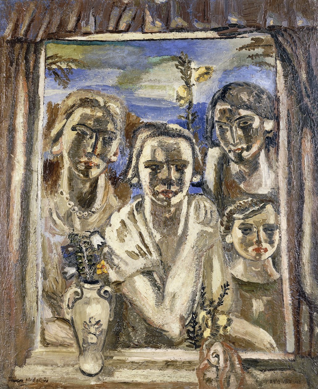 Aile, c.1926-1930 (tuval üzerine yağlı boya) by Frances Hodgkins