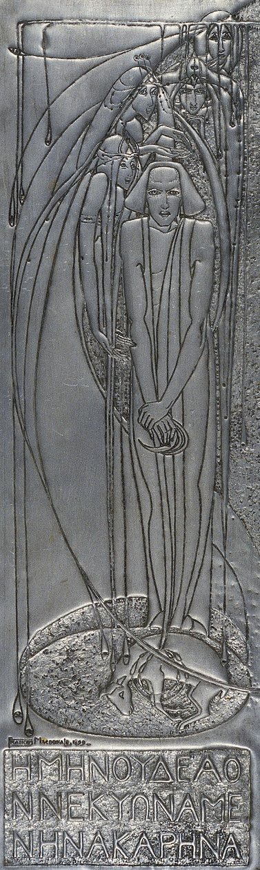 Repousse Beyaz Metal Plak, 1893 (metal) by Frances Macdonald