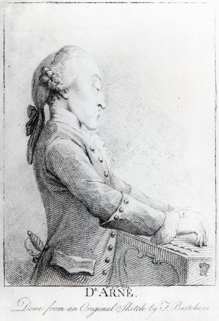Thomas Augustine Arne by Francesco Bartolozzi