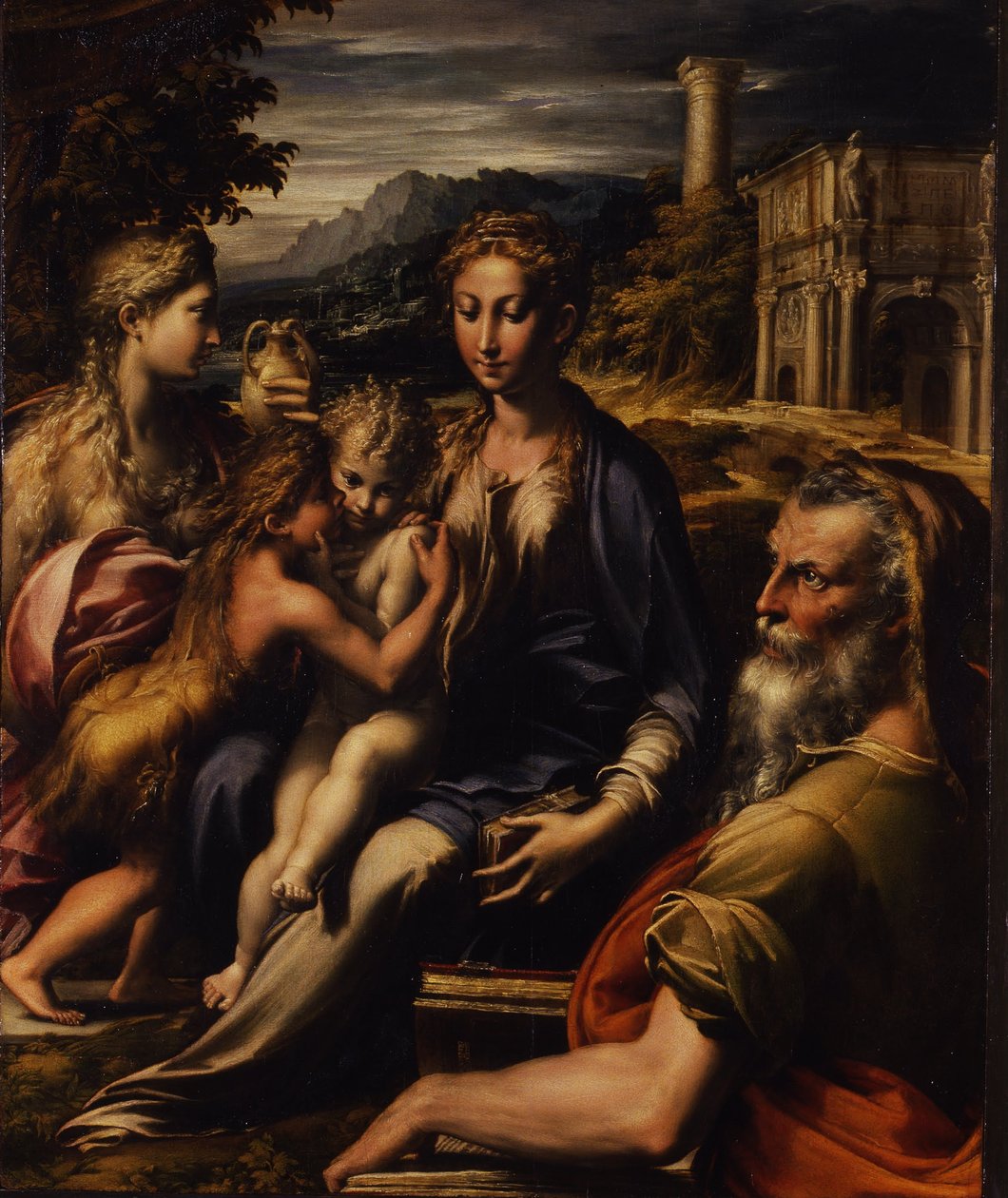 Uzun Boyunlu Madonna olarak bilinen Madonna ve Meleklerle Çocuk by Parmigianino