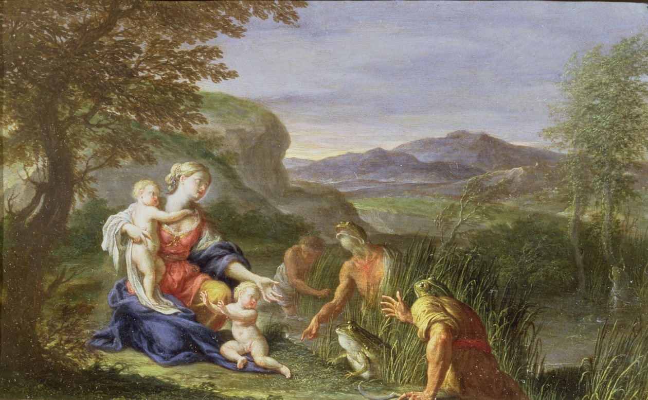 Latona ve Kurbağalar (bakır üzerine yağ) by Francesco Trevisani
