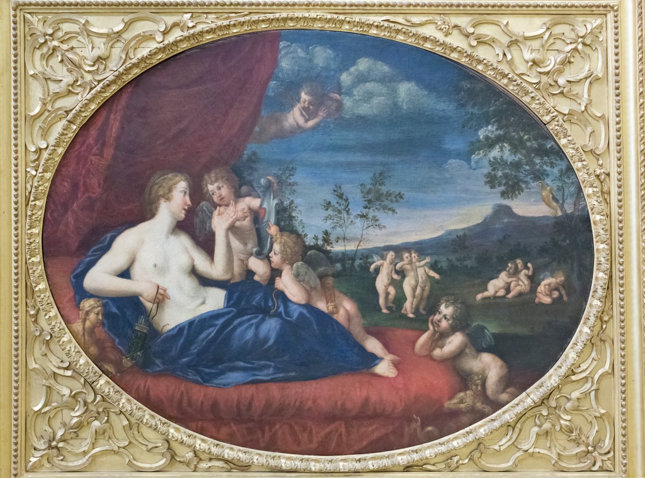 Venüs ve Aşk Tanrısı by Francesco Albani