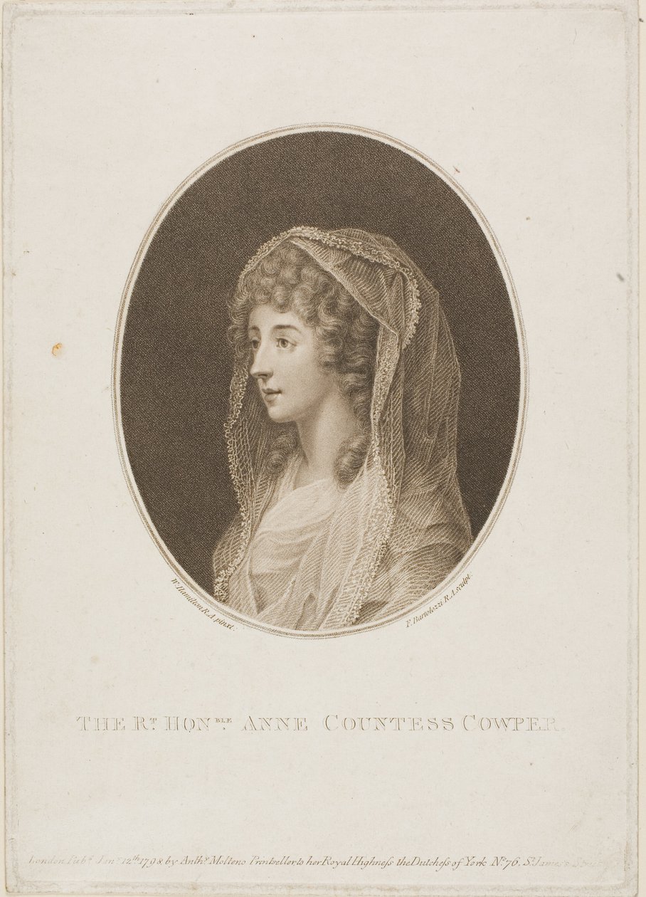Anne Kontes Cowper by Francesco Bartolozzi