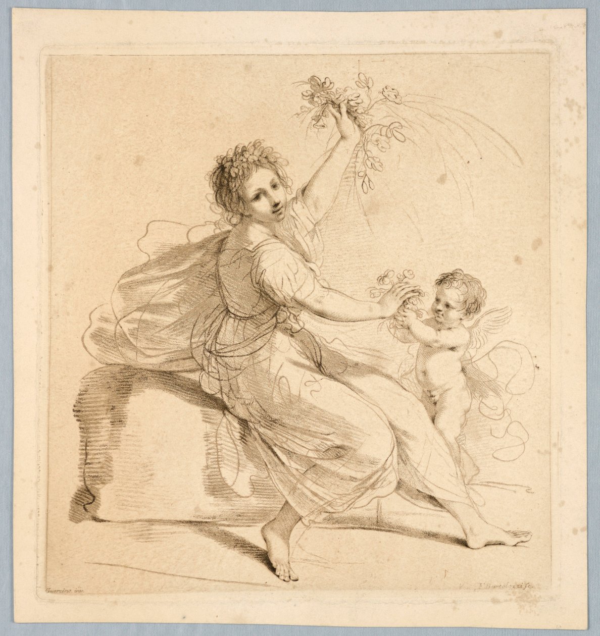 Flora, bir çocukla by Francesco Bartolozzi