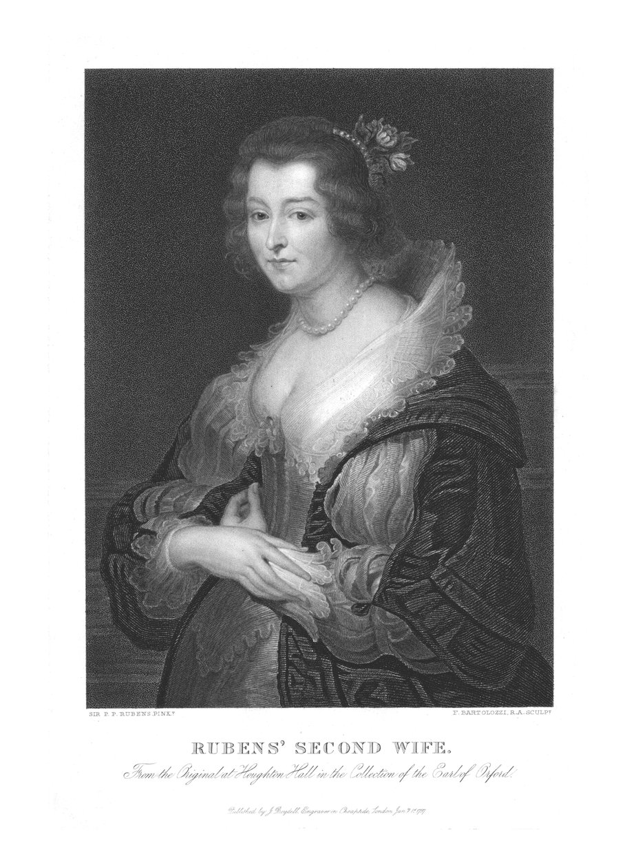 Rubens İkinci Karısı, 18. yüzyılın ortaları. by Francesco Bartolozzi