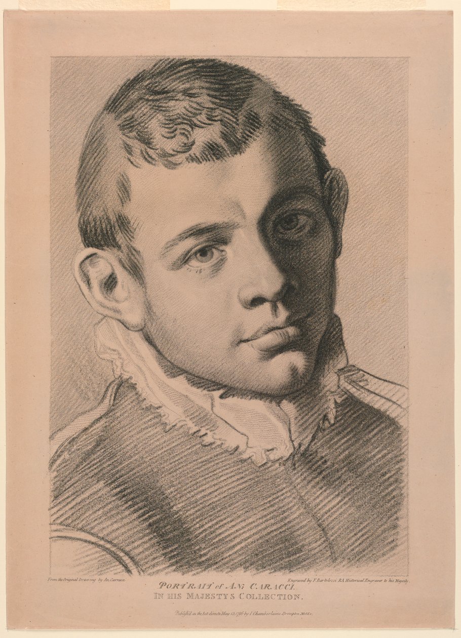 AN Carracci'nin Otoportresi by Francesco Bartolozzi