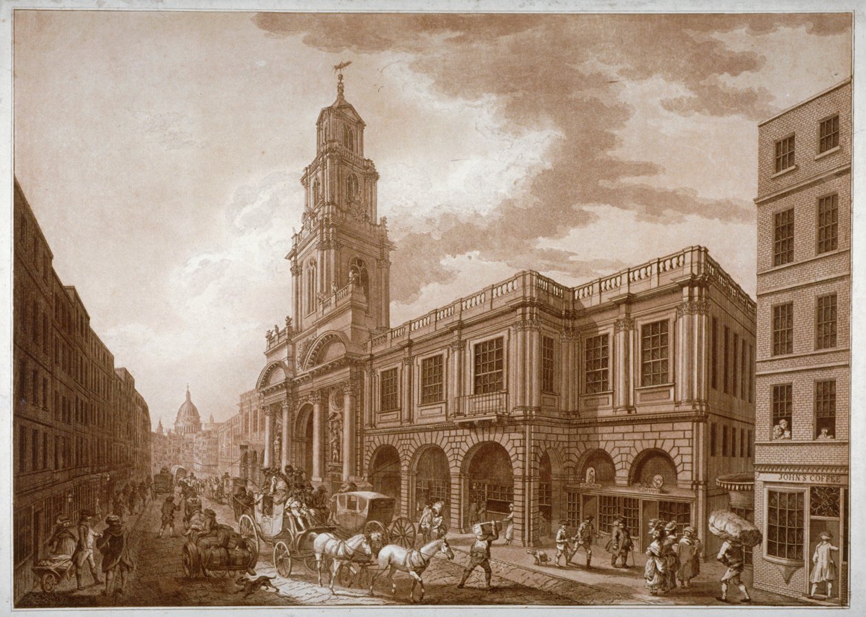 Kraliyet Borsası, Londra Şehri, 1788. by Francesco Bartolozzi