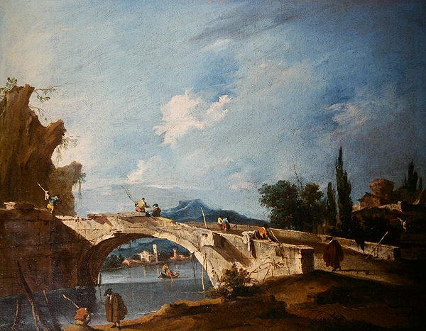 Bir Nehir Manzarası (tuval üzerine yağlı boya) by Francesco Guardi