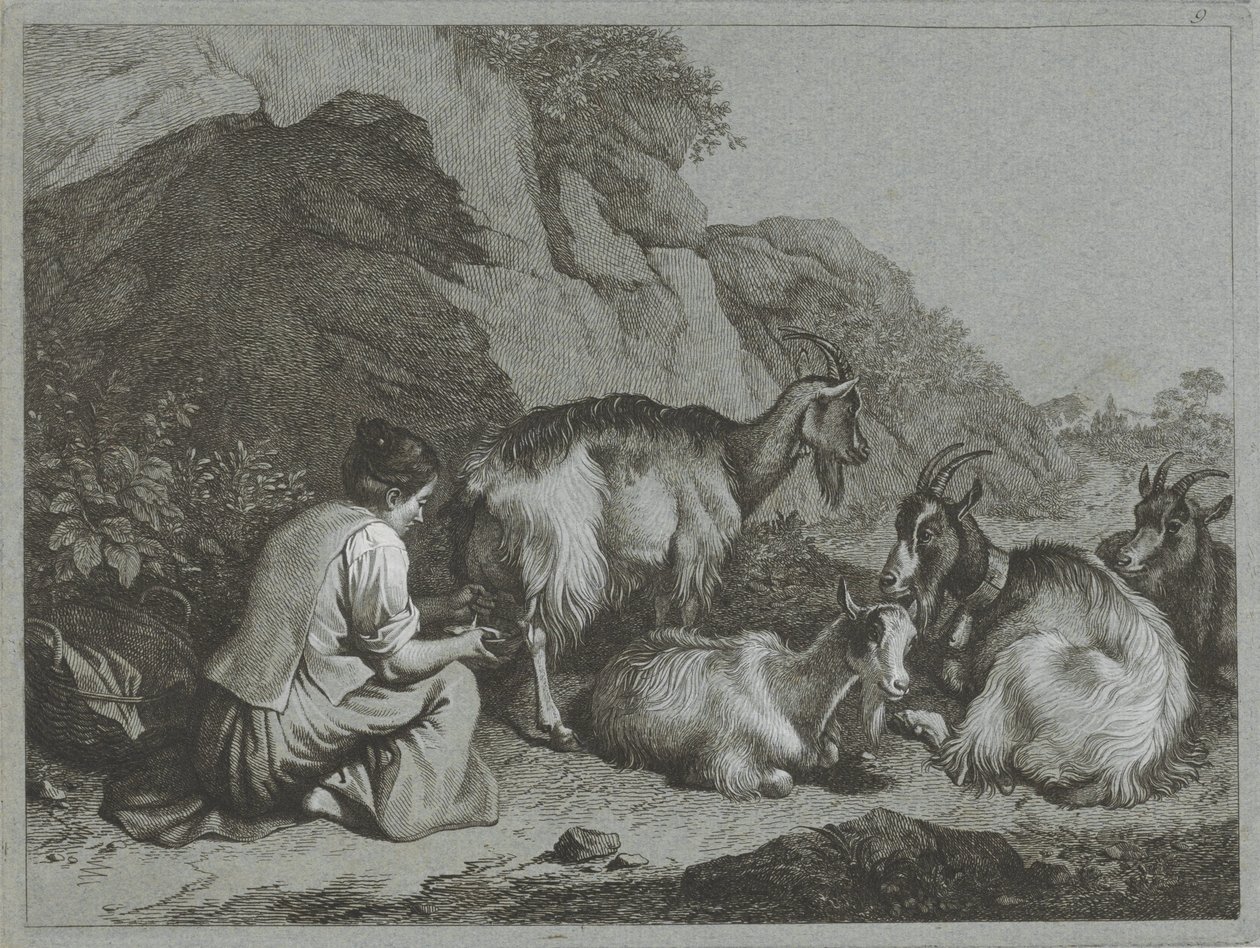 keçi sürüsü ile çoban Çoban sahneleri (dizi adı) by Francesco Londonio