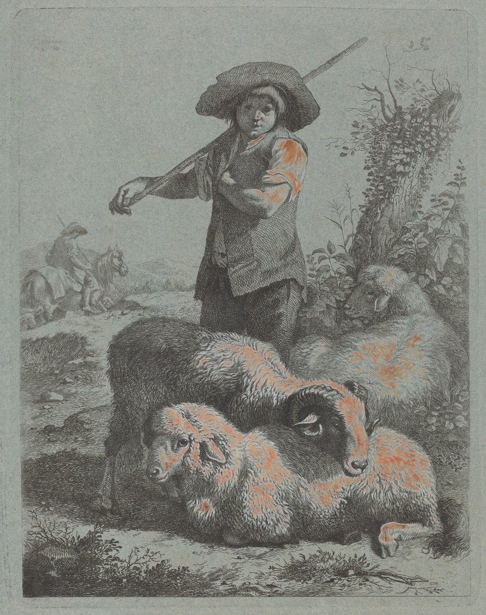 Ayakta Çoban, 1760. by Francesco Londonio