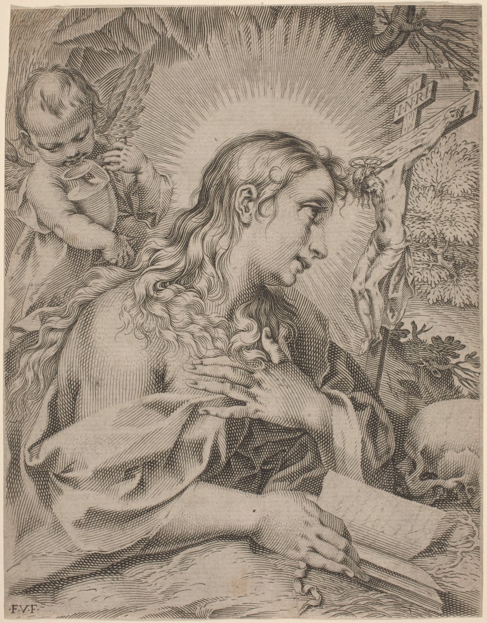 Tövbekar Magdalene by Francesco Villamena after Francesco Vanni