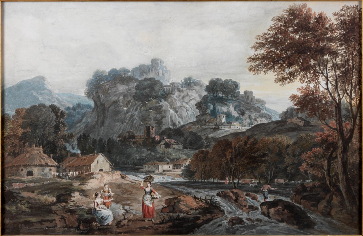Manzara, yaklaşık 1760-1770 (Kağıt üzerine suluboya) by Francesco Zuccarelli