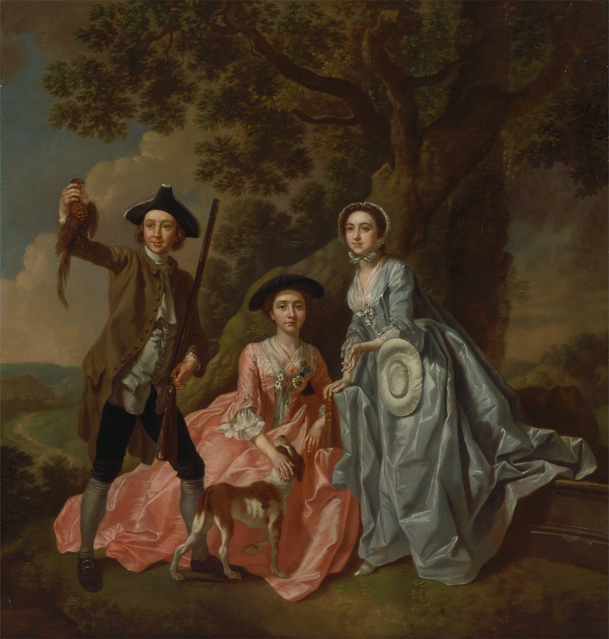 George Rogers ve Karısı Margaret ve Kız Kardeşi Margaret Rogers by Francis Hayman