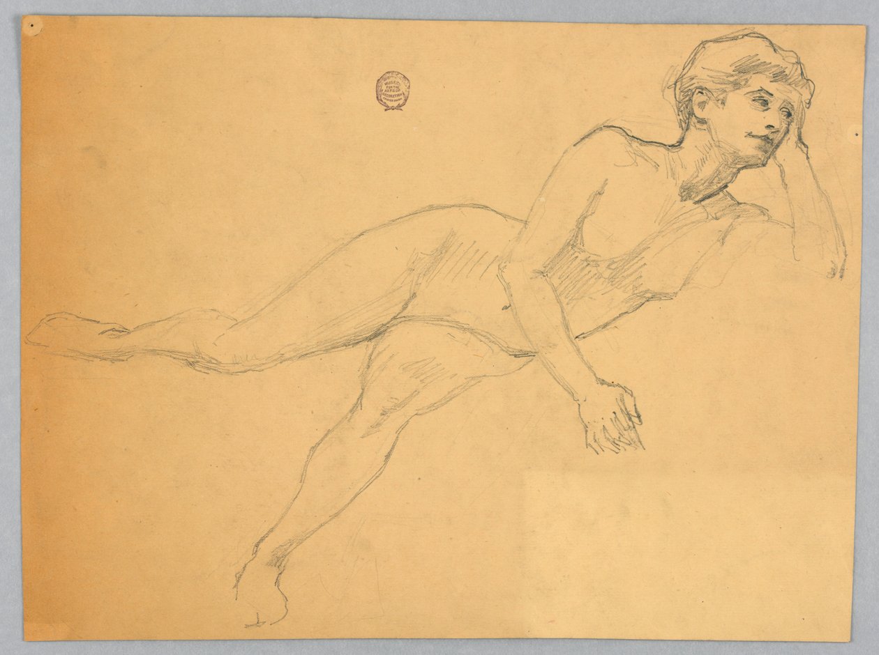 Çıplak Kadın Kroki by Francis Augustus Lathrop