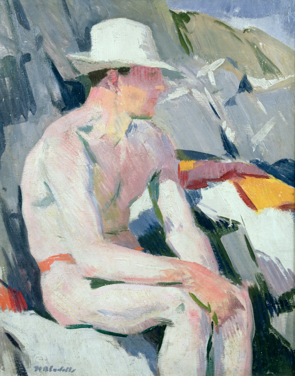 Beyaz şapkalı yüzücü by Francis Campbell Boileau Cadell