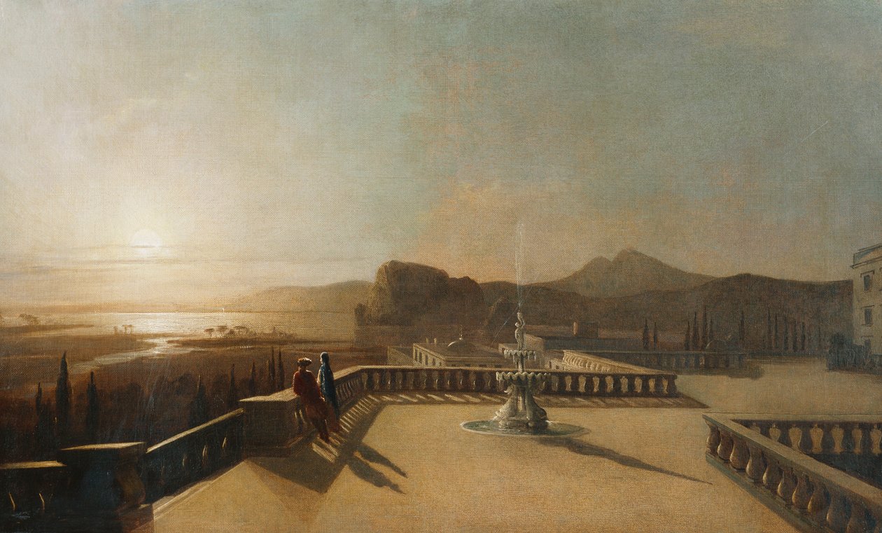Mehtaplı Bir Terasta Figürler by Francis Danby