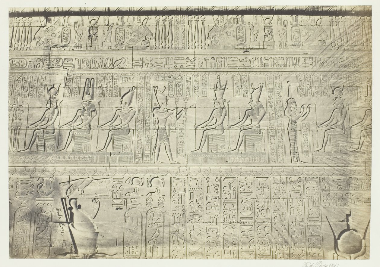 Dış Duvardan Heykeller, Dendera, 1857. by Francis Frith
