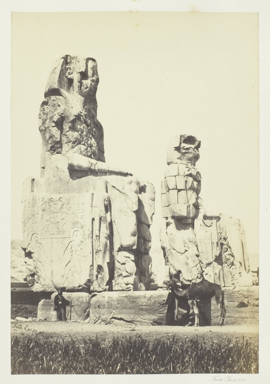 Teb Ovası Memnon Heykelleri by Francis Frith