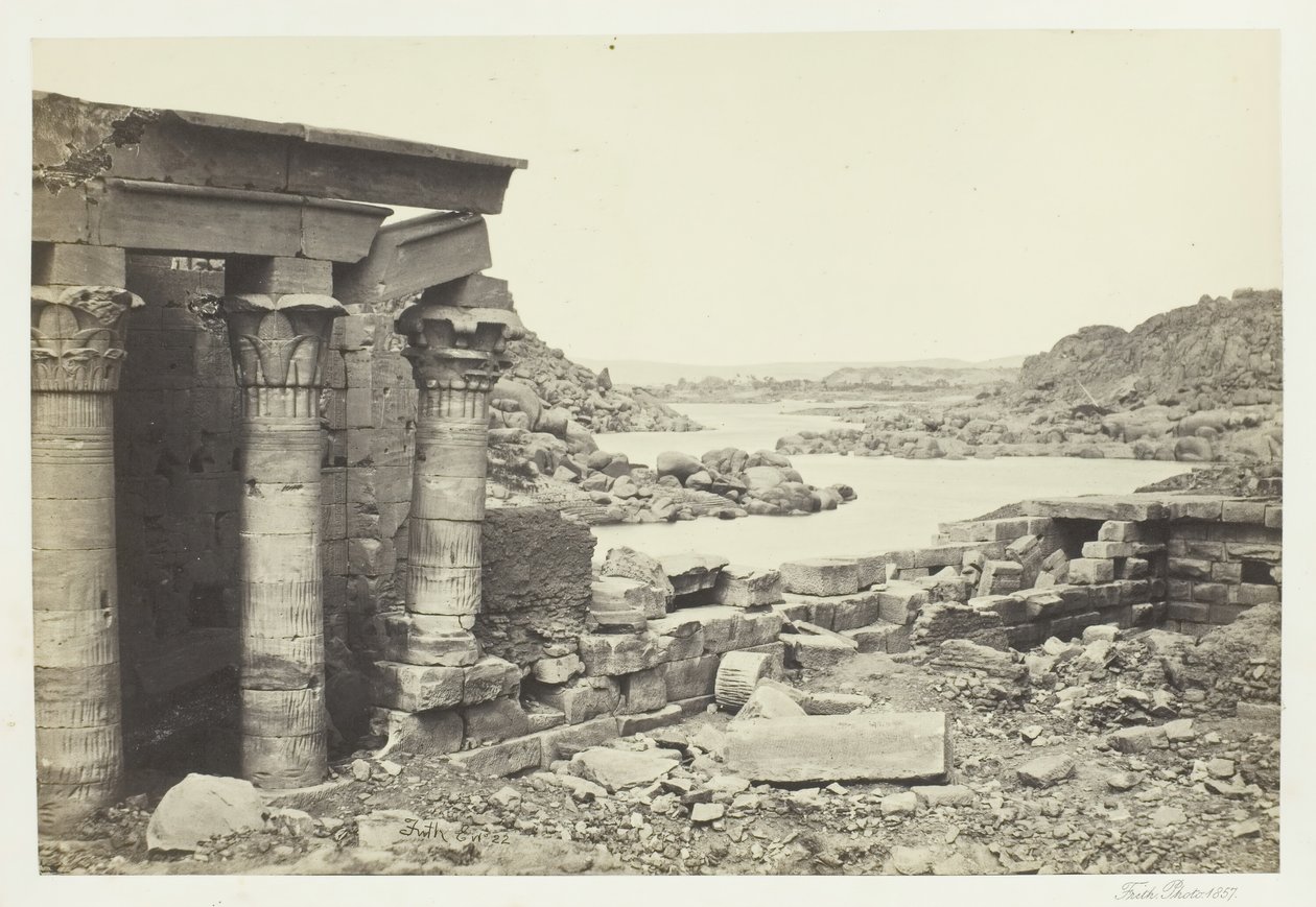 Philae'den görünüm, Kuzeye Bakmak, 1857. by Francis Frith