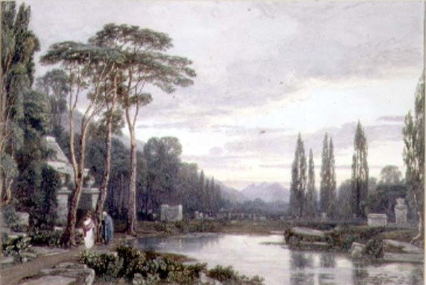 Akşam: Mezarlık (wc) by Francis Oliver Finch