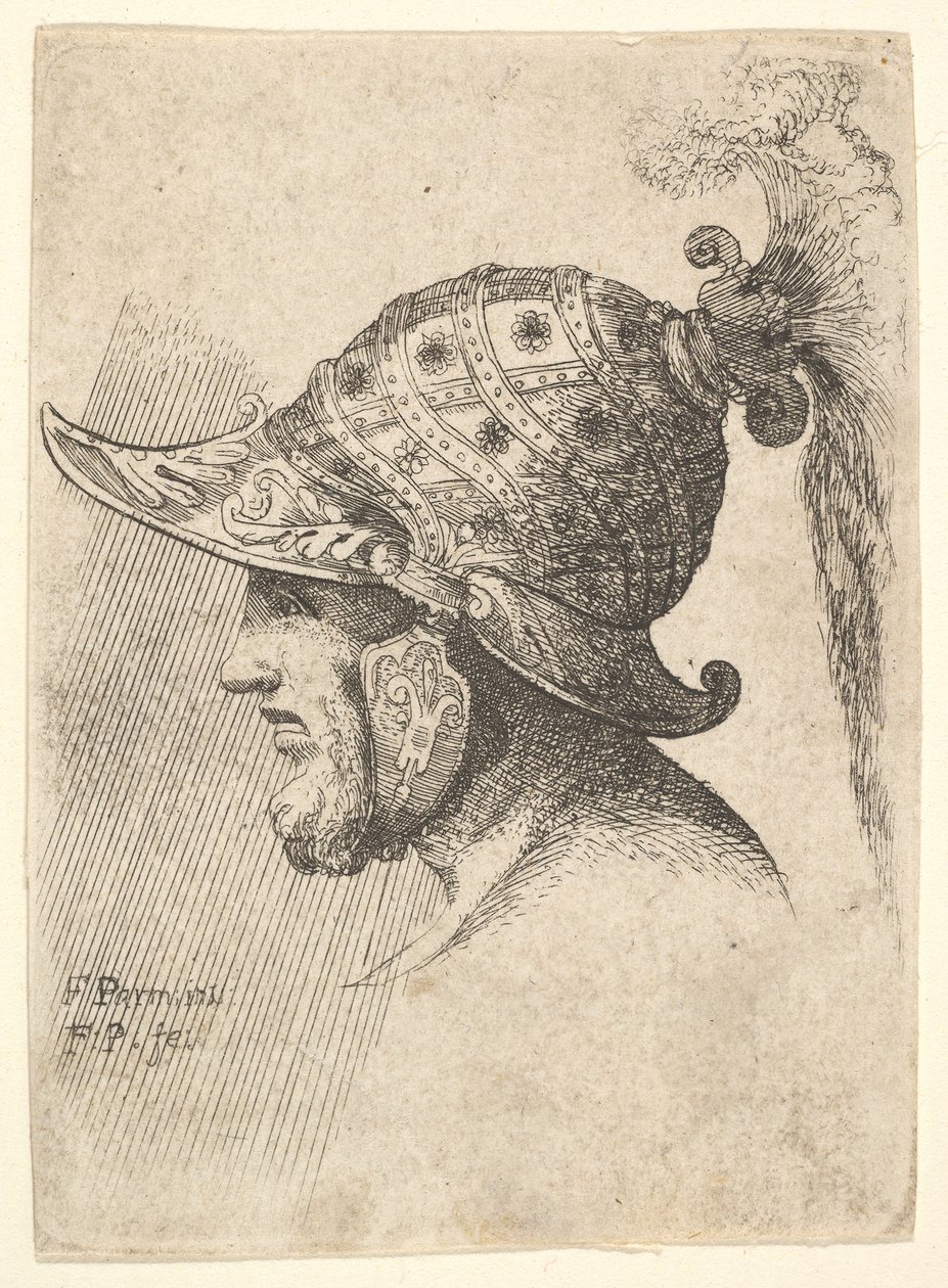 Miğferli kafa, 1662-78. by Francis Place