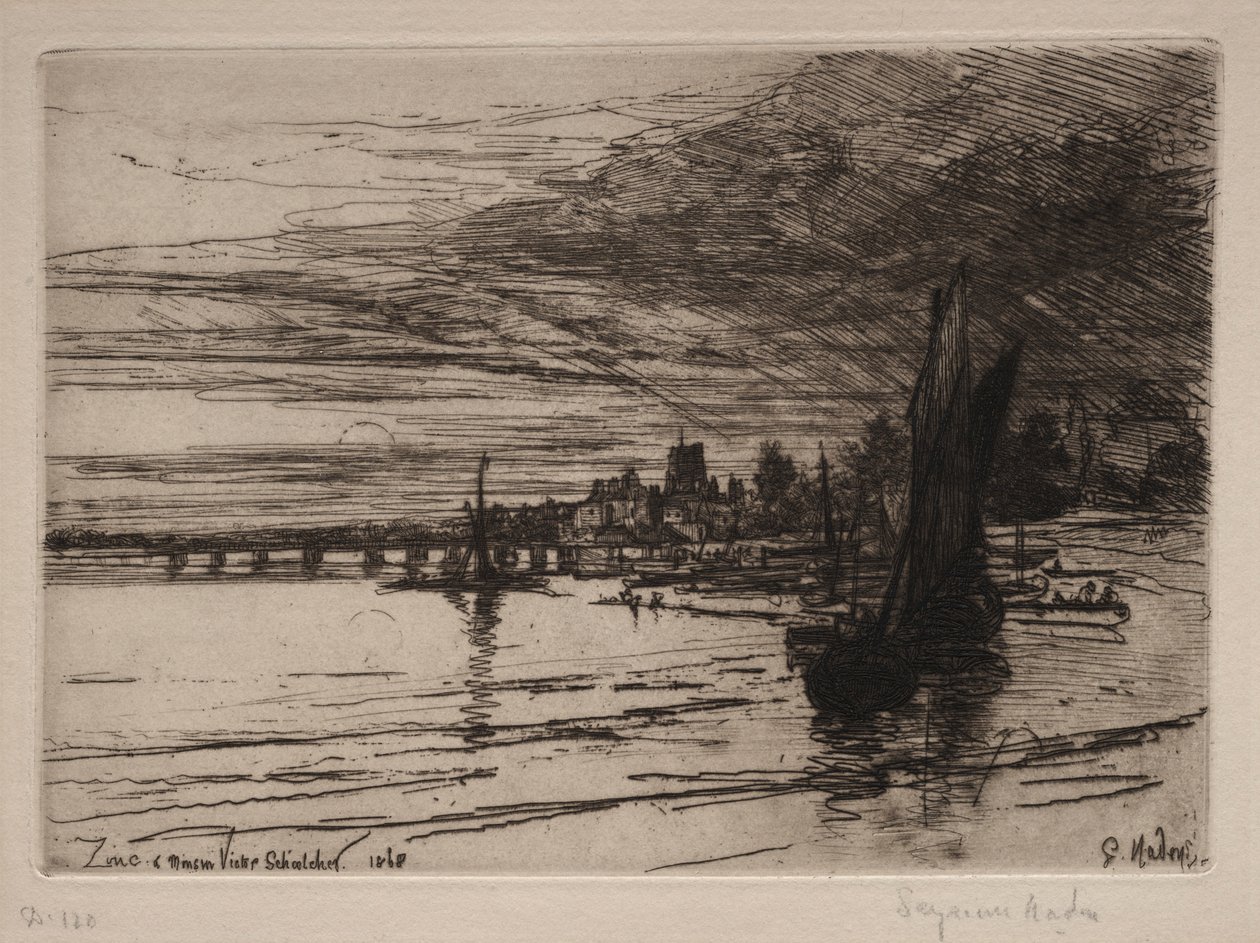 Battersea Köprüsü, 1868. by Francis Seymour Haden