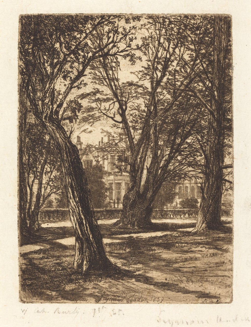Kensington Bahçeleri (Küçük Tabak) by Francis Seymour Haden