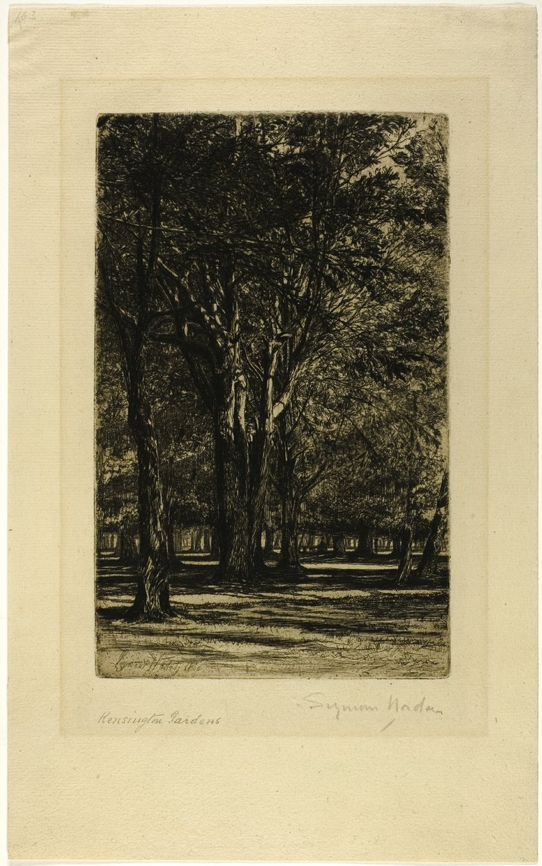 Kensington Bahçeleri, No. II (büyük tabak) by Francis Seymour Haden