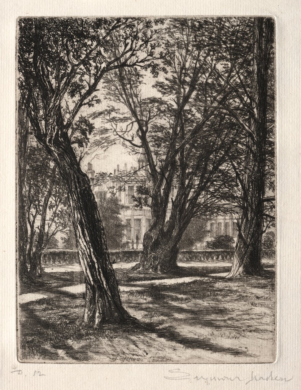 Kensington Bahçeleri Küçük Tabak, 1859. by Francis Seymour Haden