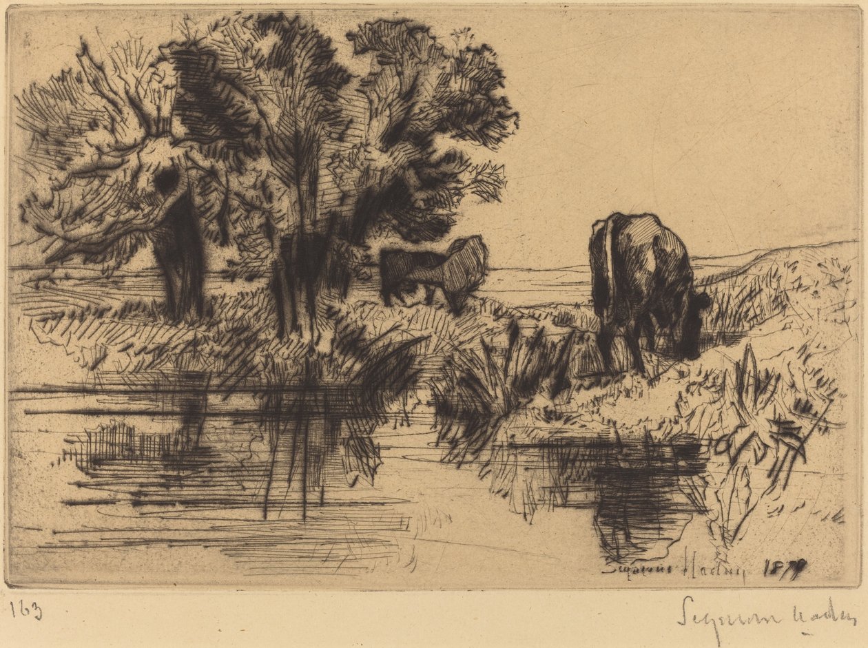 Üç İnek by Francis Seymour Haden