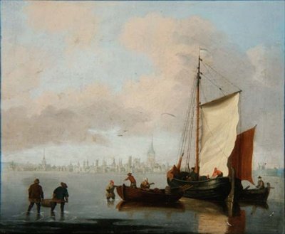 Hollanda Haliç Sahnesi (bir çift) by Francis Swaine
