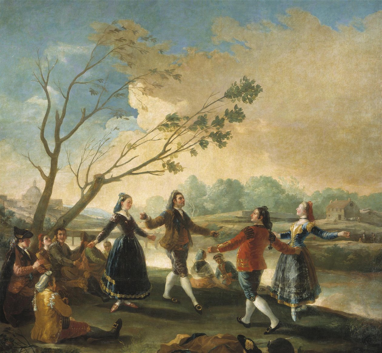 Manzanares kıyılarında dans edin by Francisco de Goya