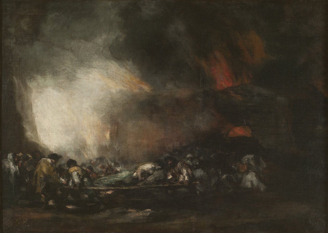 Hastane yangını, c. 1810. by Francisco Goya de