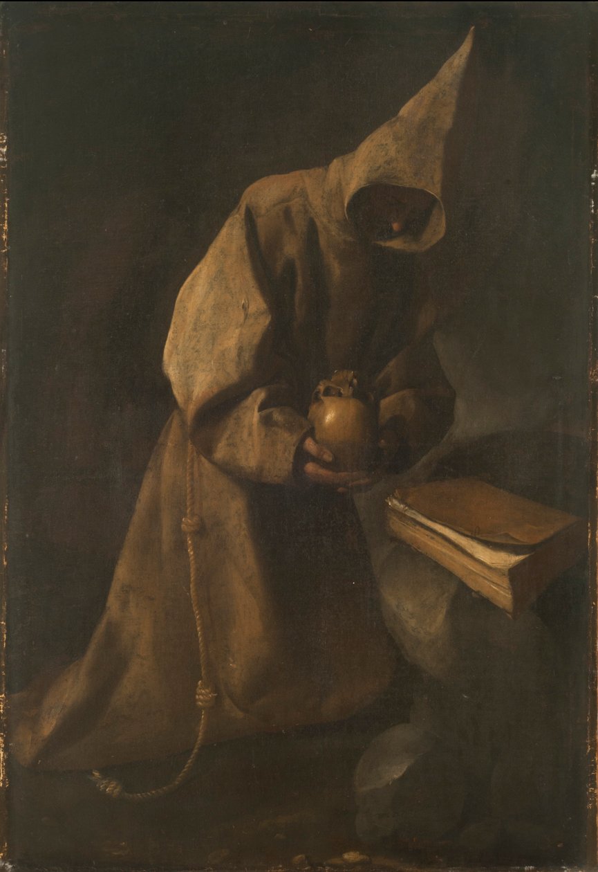 Meditasyonda Aziz Francis, 1632. by Francisco de Zurbaran