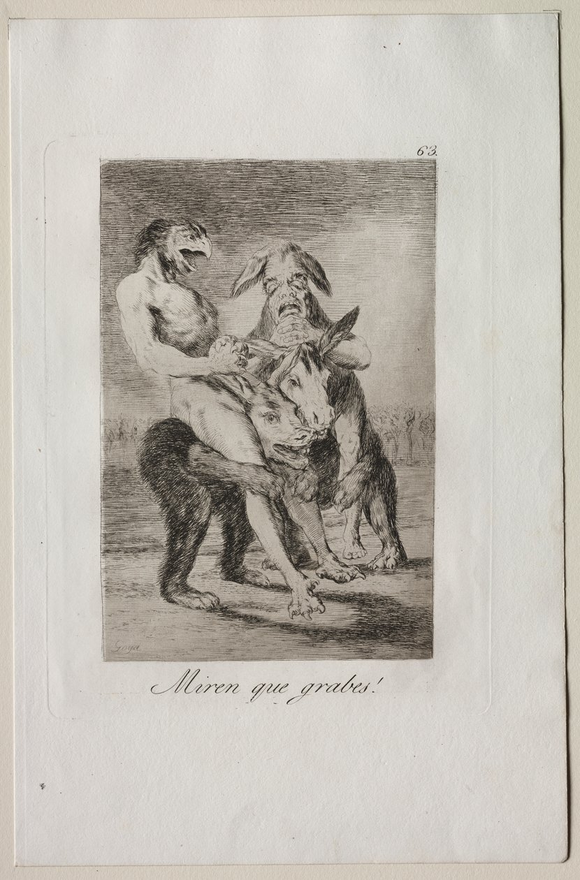 Kaprisler: Bak ne kadar ciddiler! by Francisco de Goya