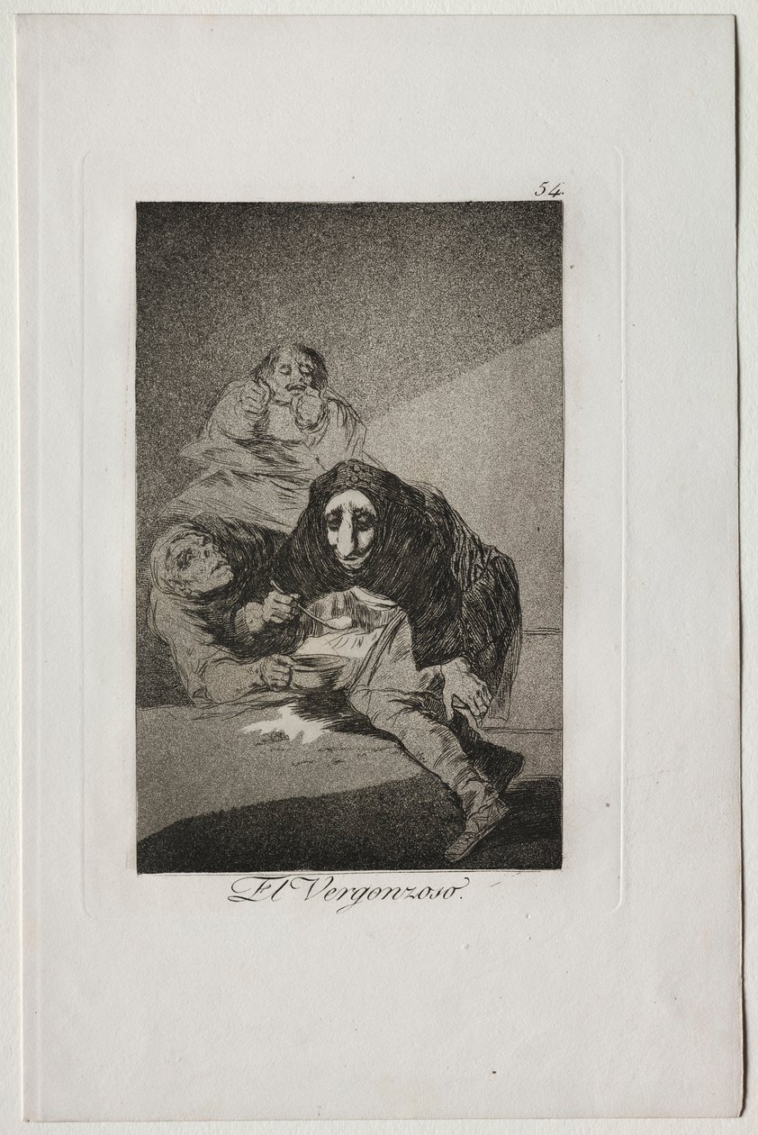 Caprichos: Utanmış Kişi. by Francisco de Goya